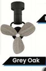 Rezo DC Motor Ceiling / Wall Fan (16 Inch) 3 ABS Blade 5-Speed with Remote Control - Grey Oak