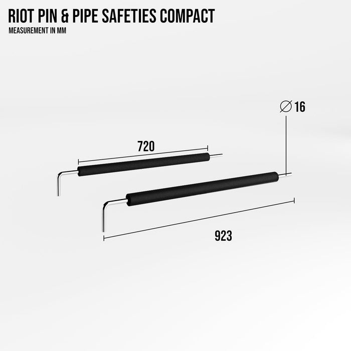 Riot MRR 75 | Pin & Pipe Safeties – 725, Pair - Strength Shop