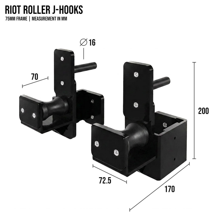 Riot MRR 75 | Roller J-Hooks - Strength Shop