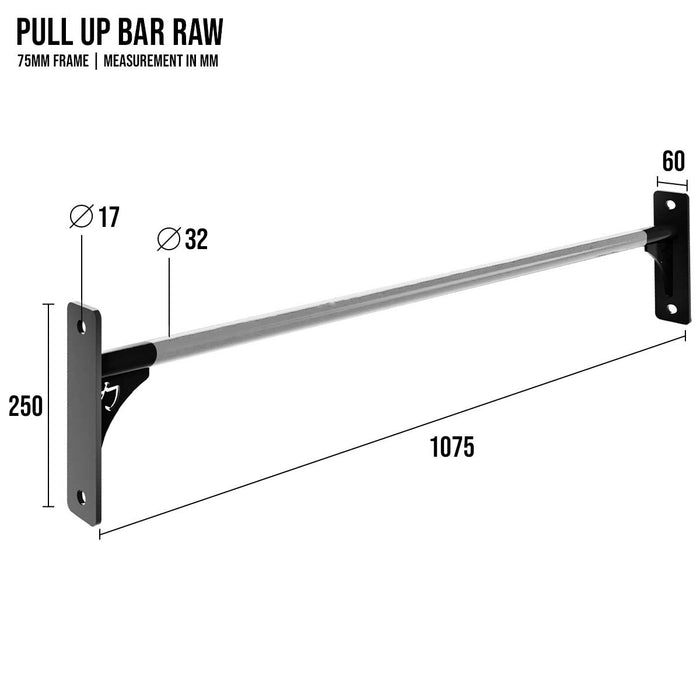 Riot MRR 75 | Straight Pull Up Bar - Raw Steel - Strength Shop