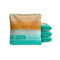 Rippling Stripes Orange Aqua NXT Dri - Tek Cornhole Bags, - American Cornhole Association