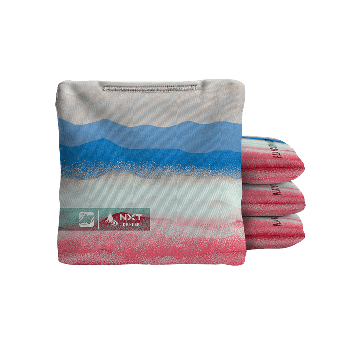 Rippling Stripes Red Blue NXT Dri - Tek Cornhole Bags, - American Cornhole Association
