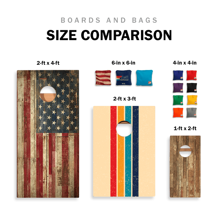 Road King Synergy Pro Cornhole Bags, Size Comparison - American Cornhole Association