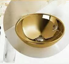 Round Above Counter Wash Basin - Gold