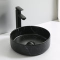 Round Above Counter Wash Basin c/w Waste - Marble Black