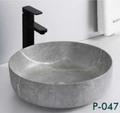 Round Above Counter Wash Basin c/w Waste - Marble Grey