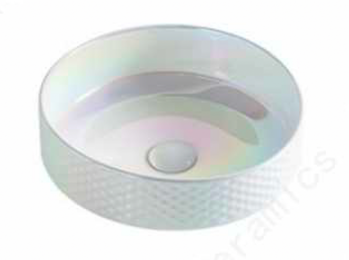 Round Above Counter Wash Basin c/w Waste - Pearl Glaze