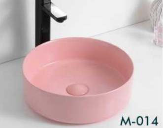 Round Above Counter Wash Basin c/w Waste - Pink