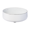 Round Above Counter Wash Basin with Gold Rim Edge - White