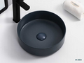 Round Above Counter Wash Basin with Waste - Matt Black