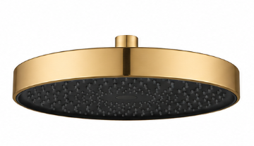 Round Fixed Rain Shower Head - Matt Gold