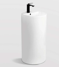 Round Free Standing Wash Basin - White