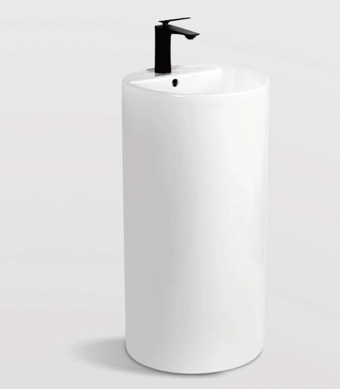 Round Free Standing Wash Basin - White