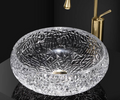 Round Glass Vessel Sink c/w O Ring - Transparent