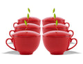 Ruby Rd Café Cups, set of six, with infusers poking out