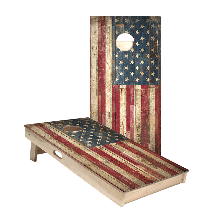 Rustic United States Flag Star Cornhole Boards - ACA - 000002 | American Cornhole Association