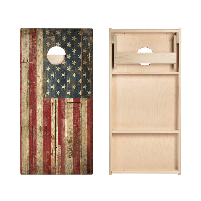 Rustic United States Flag Star Cornhole Boards - ACA - 000002 | American Cornhole Association