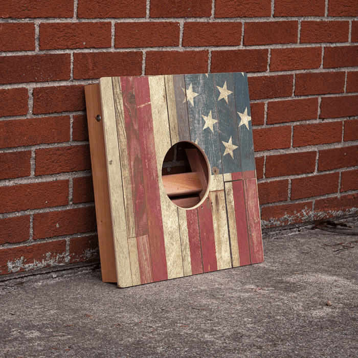 Rustic USA Flag Cornhole Airmail Box, - American Cornhole Association