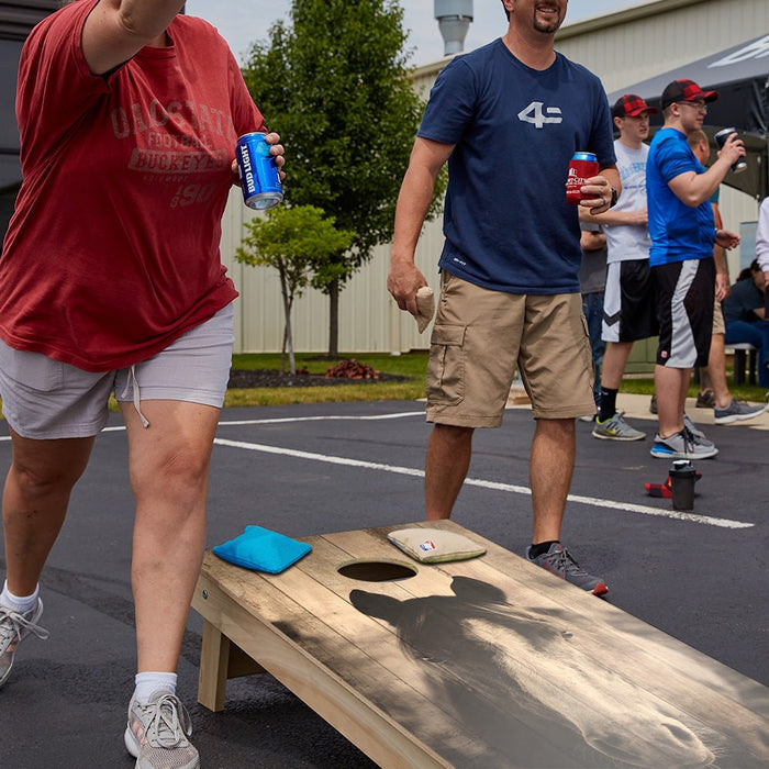 Rustic Wood Horse Star Cornhole Boards - ACA - 000535 | American Cornhole Association