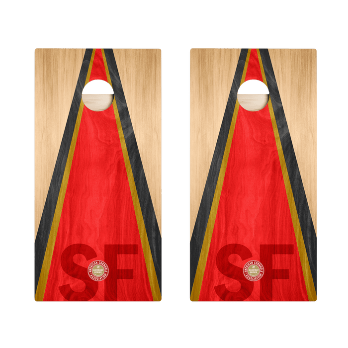 San Francisco Football Gameday Classic Triangle Star Cornhole Boards, - American Cornhole Association