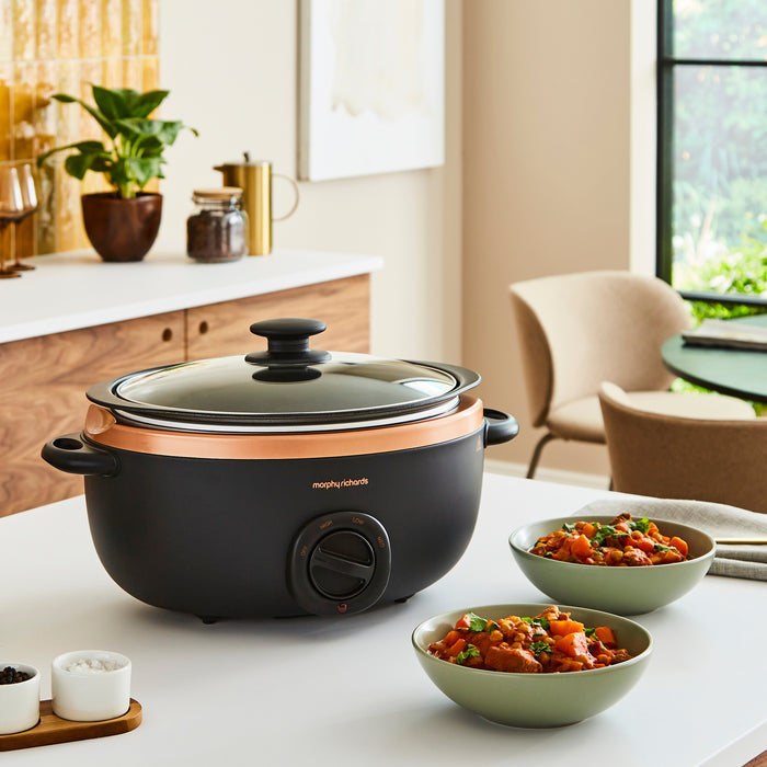 slow cooker on a kitchen counter