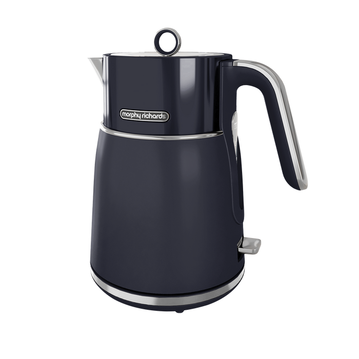 navy jug kettle on white background