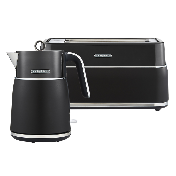 Black kettle and toaster set