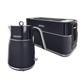 A set of matching Signature matt blue kettle and toaster with a 360-degree base, variable browning controls, and a built-in cord tidy.