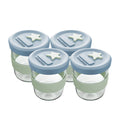 Silicone & Glass Baby Food Storage Containers 4PK 180ml - Cerulean & Sage