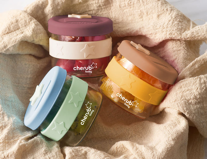 Silicone & Glass Baby Food Storage Containers