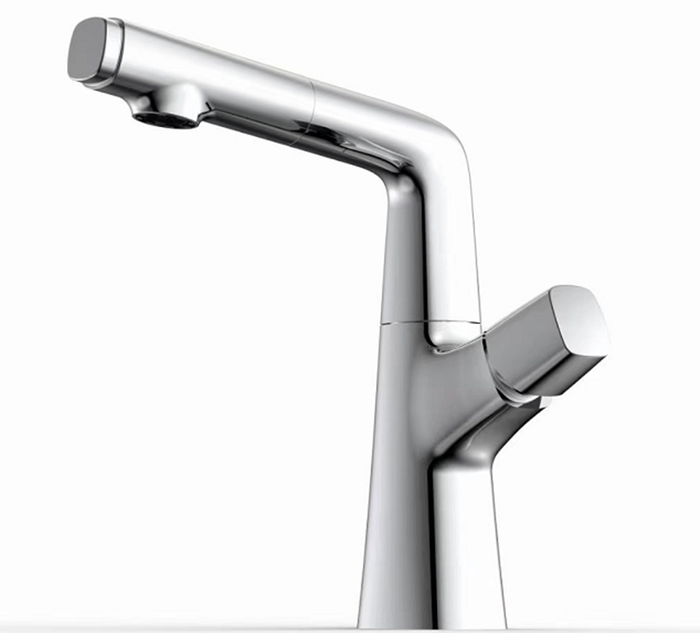 Single Lever 3-Function Pull-Up & Pull-Down Pillar Sink Mixer - Chrome