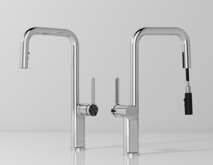 Single Lever Pull-Down Pillar Sink Mixer - Chrome