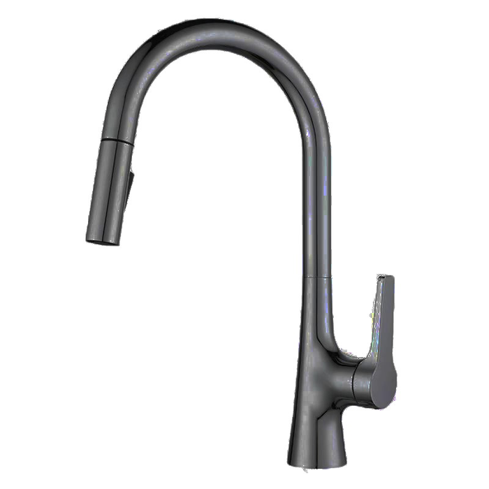 Single Lever Pull-Down Pillar Sink Mixer - Grey