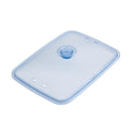 Blue silicone lid on a white background