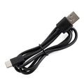Black USB cable with Type-C connector on a white background