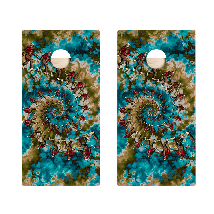 Spiral Tie - Dye Sasquatch Star Cornhole Boards, - American Cornhole Association