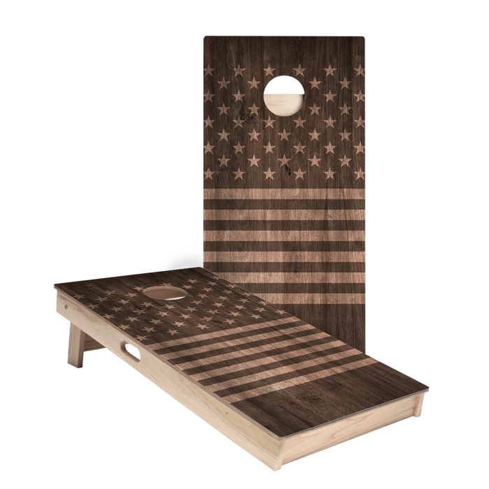 Stars and Stripes Dark Wood Star Cornhole Boards, - American Cornhole Association