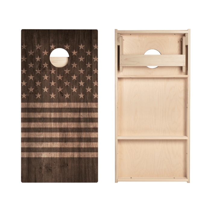 Stars and Stripes Dark Wood Star Cornhole Boards, - American Cornhole Association