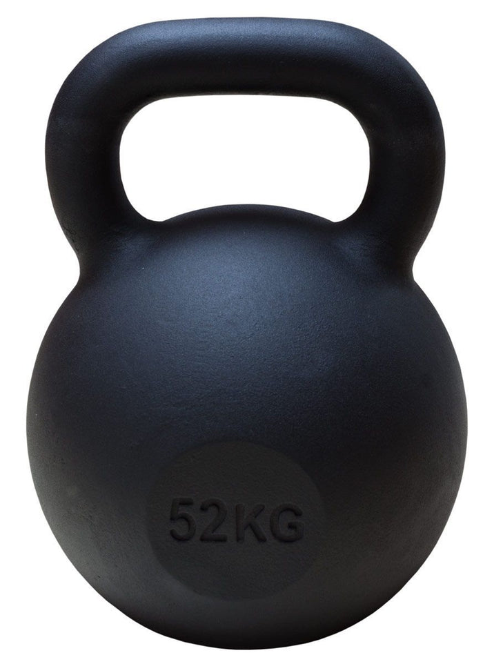 52KG - Kettlebell, Black Powder Coated