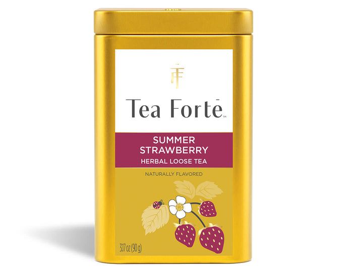 Summer Strawberry Loose Leaf Tea Canister - front view
