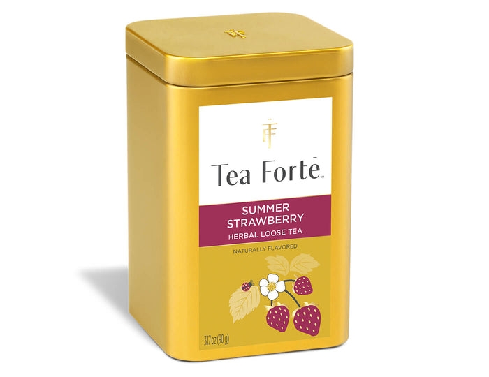 Summer Strawberry Loose Leaf Tea Canister - side view