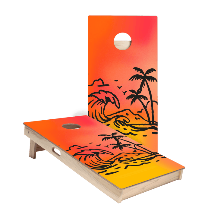 Sunset Surf Star Cornhole Boards, - American Cornhole Association