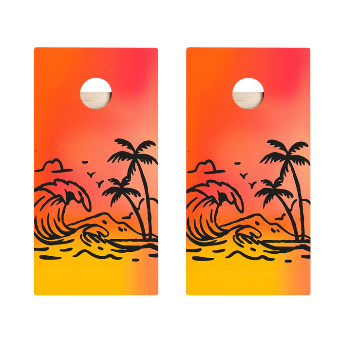 Sunset Surf Star Cornhole Boards, - American Cornhole Association
