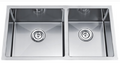 SUS304 Double Bowl Mini Nano Kitchen Sink c/w Roll Up Rack & Basket - Satin