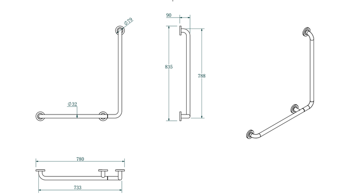 SUS304 Grab Bar - Satin