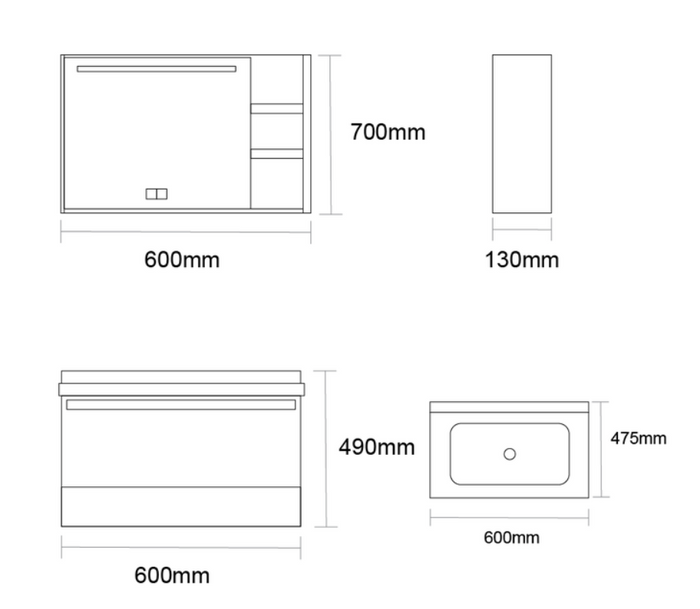 SUS304 Main Basin Cabinet