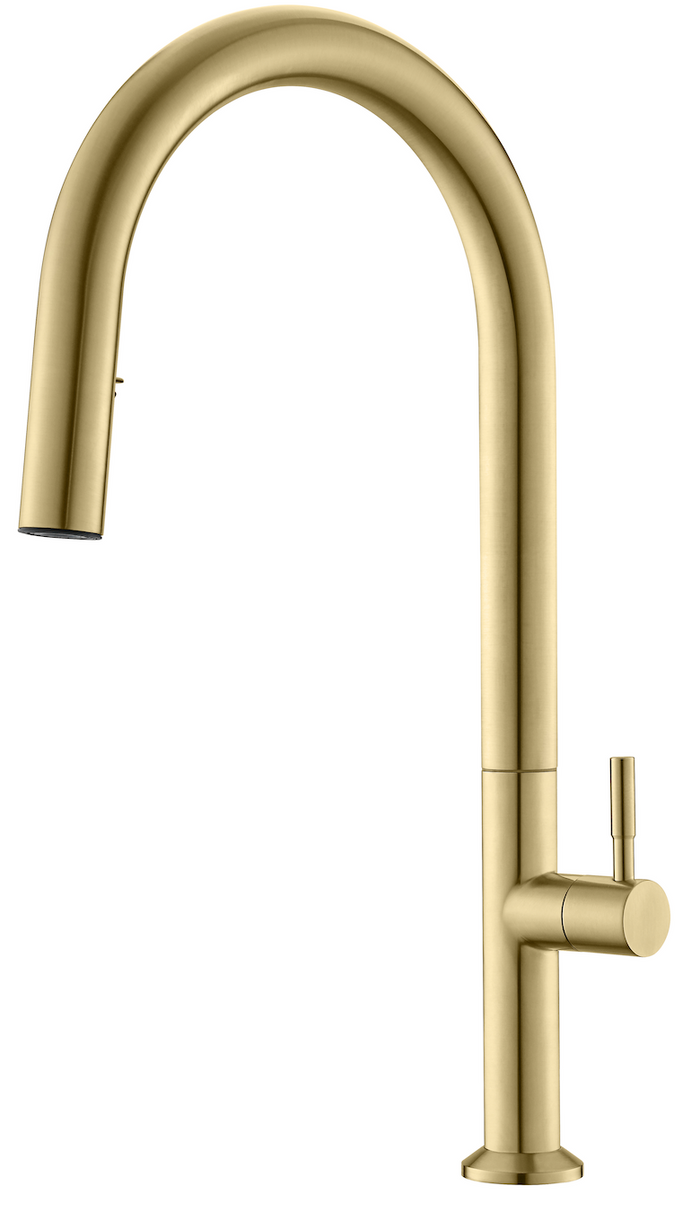 SUS304 Pull-Down Pillar Sink Tap - Matt Gold