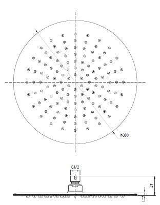 SUS304 ROUND Rain Shower Head 12"