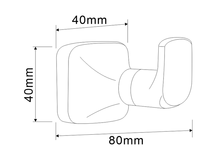 SUS304 Single Robe Hook - Matt Black