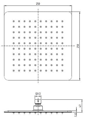 SUS304 SQUARE Rain Shower Head 10" - Satin